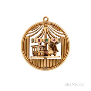 Van Cleef & Arpels Whimsical 18kt Gold Gem-set Carousel Charm