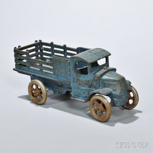 Blue-painted Cast Iron Toy Truck