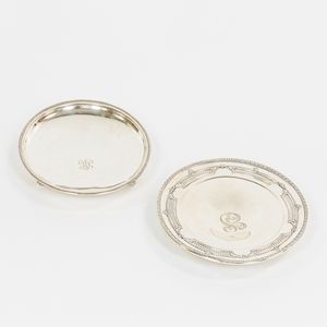 Two Sterling Silver Footed Trays