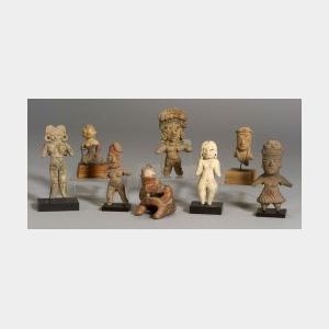 Eight Pre-Columbian Pottery Figures