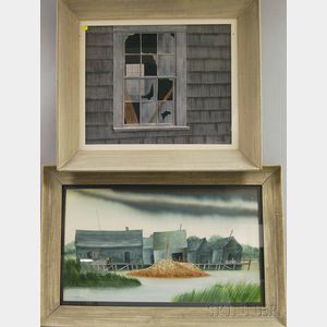 Edgar Corbridge (American, 1901-1988) Two Framed Watercolors: Deserted