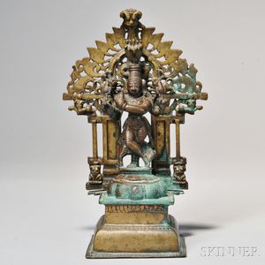 Bronze Figural Krishna Shrine