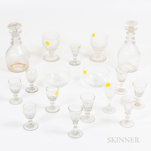Group of Colorless Glass Tableware