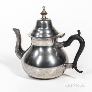 Josiah Danforth Pear-shape Pewter Teapot