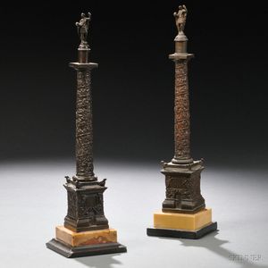 Two Grand Tour Bronze Models of Trajan's Column