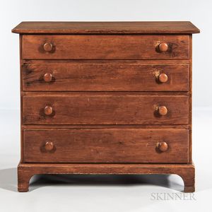 Pumpkin Pine Chest of Four Drawers