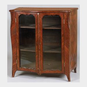 Louis XV Style Parquetry Inlaid Kingwood and Tulipwood Side Cabinet