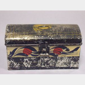 Tole Painted Tin Dome-top Box.