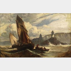 Hubert Eugene Benard (French, b. 1834) Stormy Seas