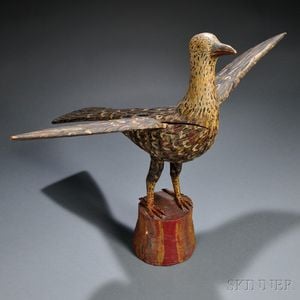 Folk Carved and Paint-decorated Bird