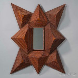 Tramp Art-style Wall Mirror