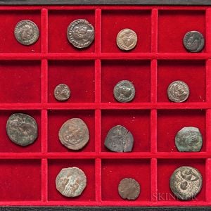 Fourteen 1st to 3rd Century Roman and Byzantine Coins. 