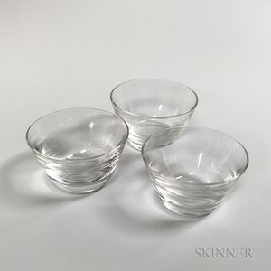 Eight Steuben Colorless Glass Finger Bowls