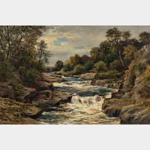 John Blake MacDonald (Scottish, 1829-1901) River Landscape with Falls