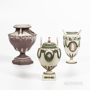 Three Wedgwood Jasper Vases