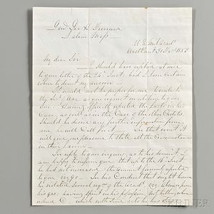 Lee Robert E. (1807-1870) Letter Signed, West Point, 30 December 1853.