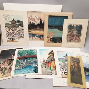 Ten Matted Shin Hanga Woodblock Prints