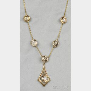 18kt Gold and Brown Zircon Necklace