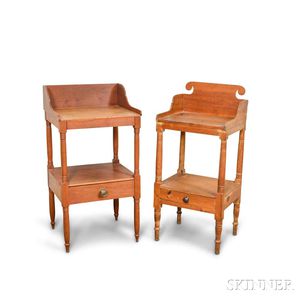 Two Federal Pine and Cherry Washstands