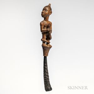 Kongo Carved Whistle with Horn