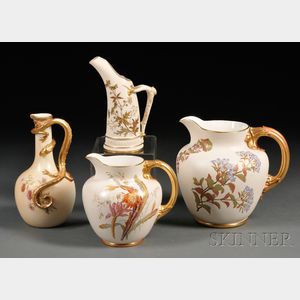 Four Royal Worcester Porcelain Jugs