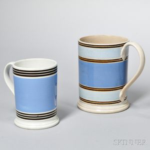Two Mocha Pearlware Mugs