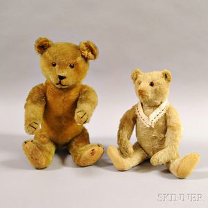 Two Articulated Mohair Teddy Bears