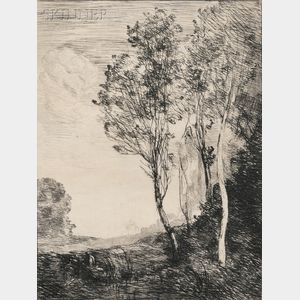 Jean-Baptiste-Camille Corot (French, 1796-1875) Souvenir d'Italie