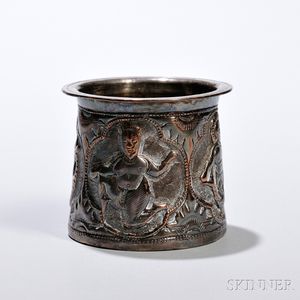 Silver-plated Copper Repousse Cup