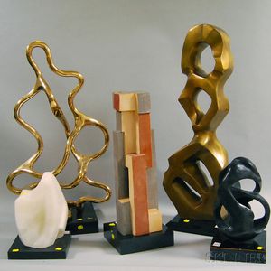 Marcia B. Nickowitz Cable (American, 20th Century) Five Modern Abstract Sculptures.