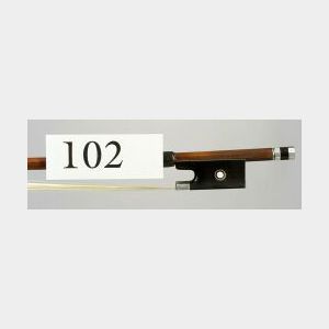 French Silver Mounted Violin Bow, Eugene Sartory
