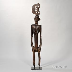 Senufo Carved Wood Standing Female Figure
