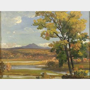 Benjamin Champney (American, 1817-1907) Distant Peak, Autumn