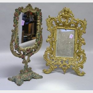 Two Painted Cast Iron Table Mirrors.