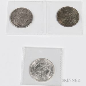 1891-CC, 1887, and 1889 Morgan Dollars