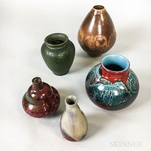 Five Art Pottery Vases