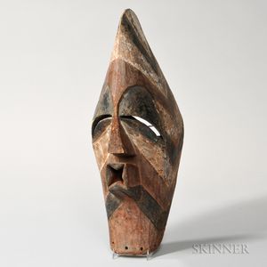 Songe Polychrome Carved Wood Mask for the Kifweve Association