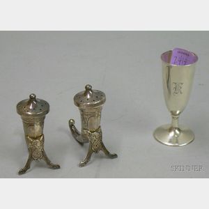 Two Norwegian Casters and a Small Sterling Silver Cup