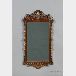 Chippendale Mahogany and Gilt Looking Glass