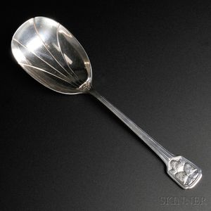 Tiffany & Co. Strawberry Pattern Sterling Silver Serving Spoon