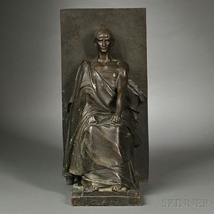 Charles-Rene Saint-Marceaux (French, 1845-1915) Seated Bronze Figure