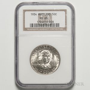 1934 Maryland Commemorative Half Dollar, NGC MS65. 