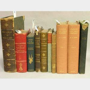 Group of Ten Mostly Leatherbound Dog Related Volumes