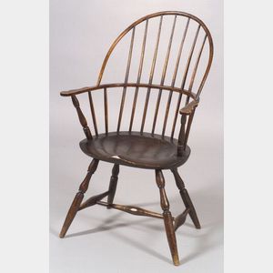 Windsor Sack-back Brown-stained Armchair