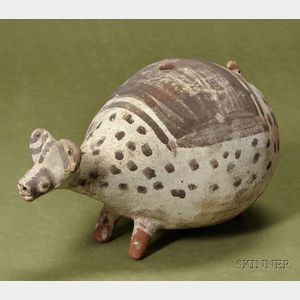 Pre-Columbian Painted Pottery Animal