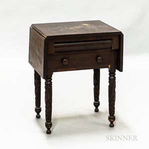 Carved Mahogany Drop-leaf Work Table