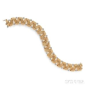 18kt Gold and Diamond Bracelet, Tiffany & Co.