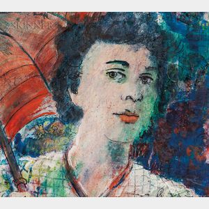 Karl Zerbe (American, 1903-1972) Girl and Parasol