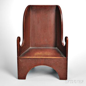 Red-painted Maple Child's Settle