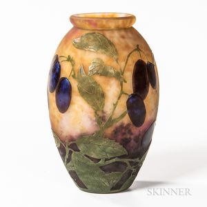 Attributed to Daum Cameo Glass Vase